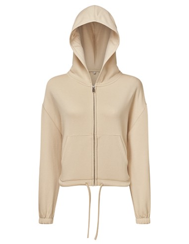 TRI-TR601-Womens Recycled Drawstring Full-Zip Hoodie